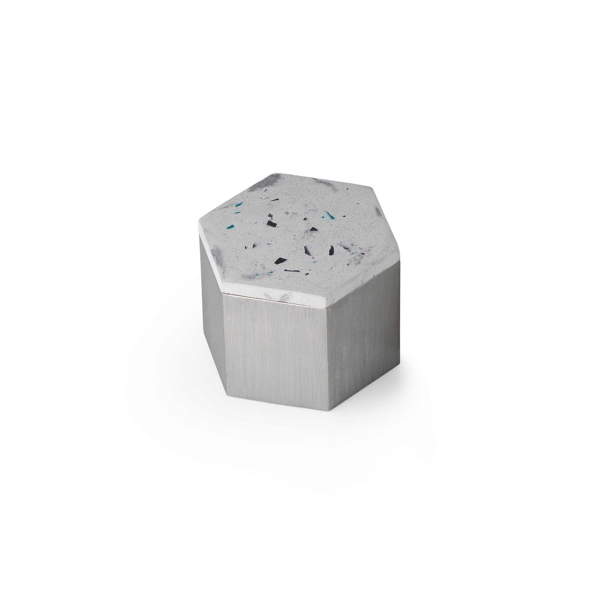 Pewter and Jesmonite Hexagonal Elin Trinket Boxes